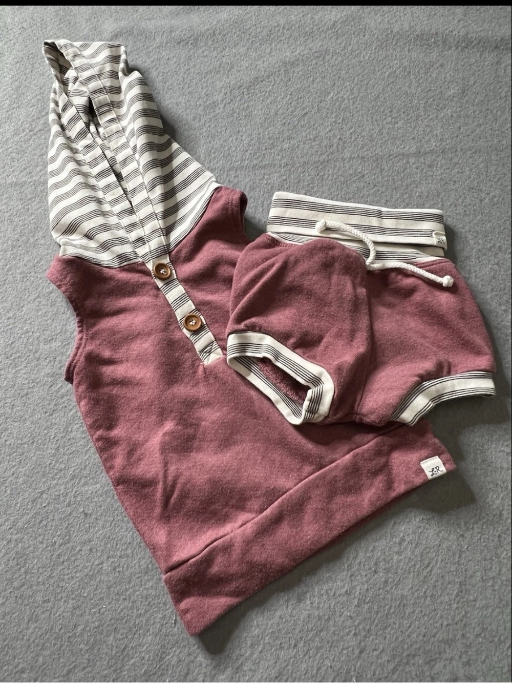 Lulu & Roo Boy Girl 2T Summer Sweat 2 pc Set USA Tank Shorts Red White Stripe
